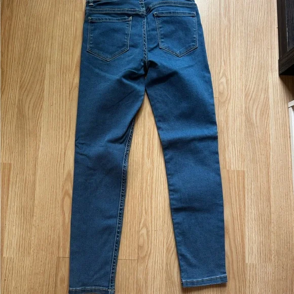 Blue Embroidered Girl’s Jeggings - Picture 2 of 5